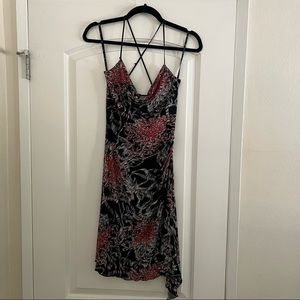 Asymmetrical printed midi dress